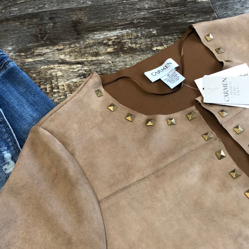 Faux Suede Blazer by Carmen